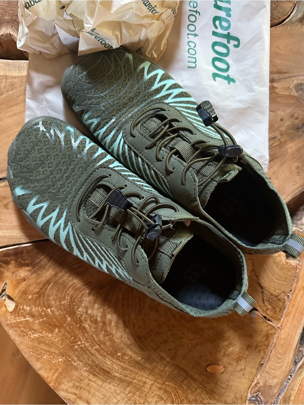 Women's Olive Green Lightweight Slip-On Sneakers with Mint Accents